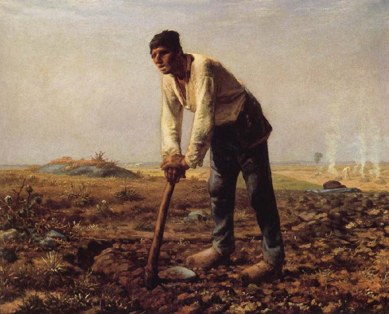Jean Francois Millet The man with the Cut Norge oil painting art